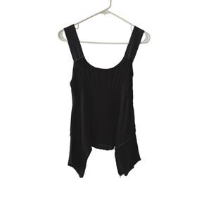Lurdes Bergada Knit Tank Top Black Asymmetrical Womens Size S Designer